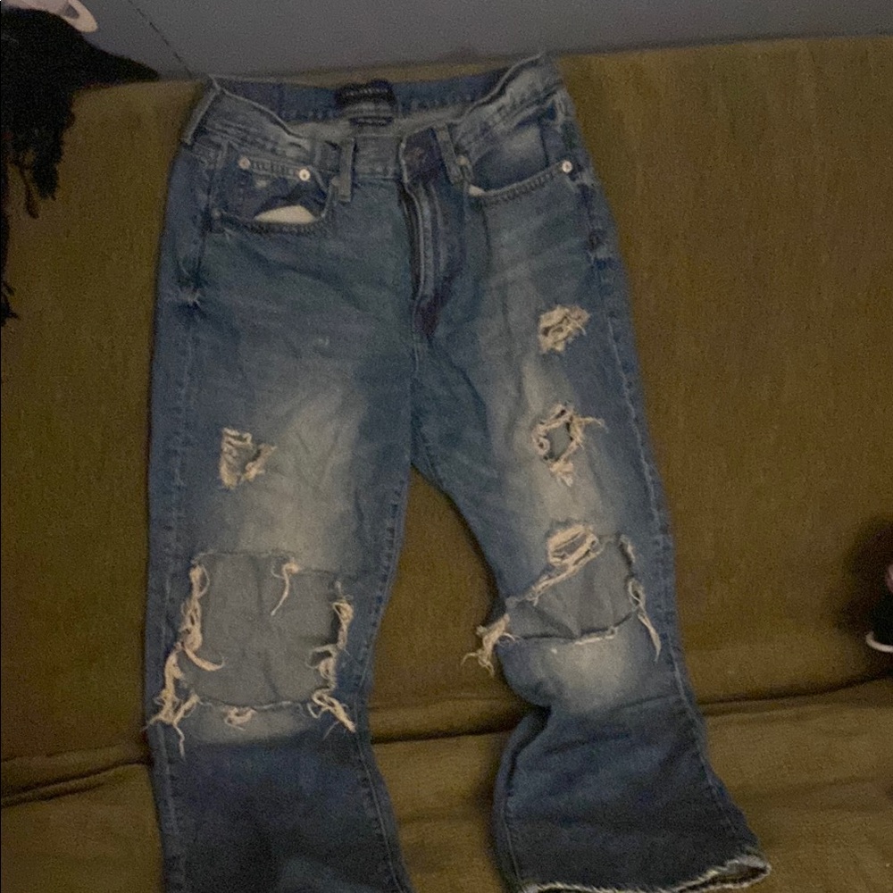 Aeropostale Blue Bootcut Distressed Jeans